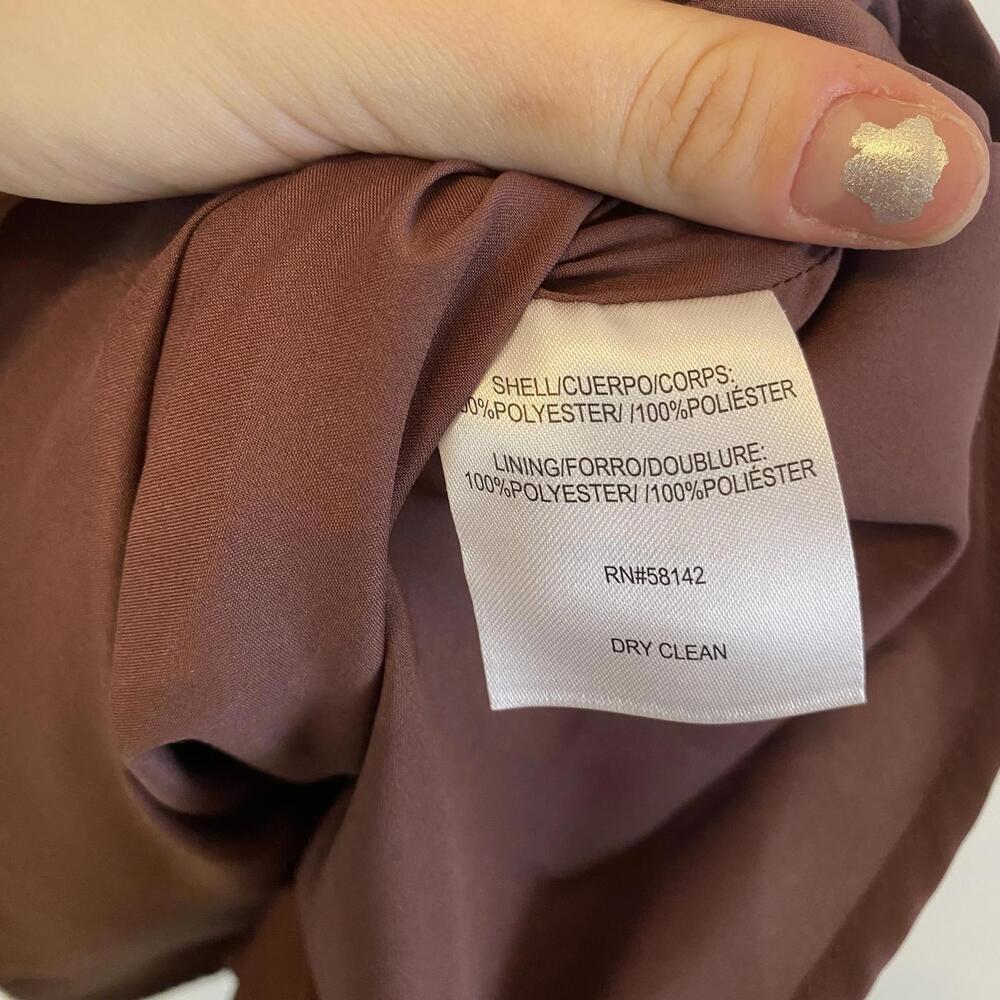 GAL MEETS GLAM brown bronze Ingrid floral shirt sleeve mini dress sz 4P - Picture 6 of 7